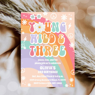 Invitation pour le 3ème anniversaire Retro Hippie