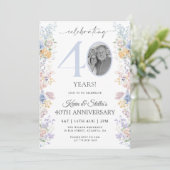 Invitation pour le 40e anniversaire avec motif flo (Debout devant)