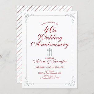 Invitation pour le 40e anniversaire du Mariage Rub
