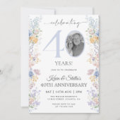 Invitation pour le 40e Anniversaire Floral Avec Ph (Devant)
