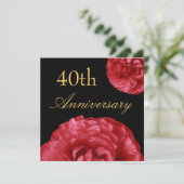 Invitation pour le 40e Anniversaire - Roses ROUGES (Debout devant)