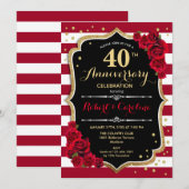 Invitation pour le 40e anniversaire - Rouge Or Noi (Devant / Derrière)