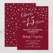 Invitation pour le 45e anniversaire de mariage en  (Devant / Derrière)