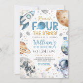 Invitation pour le 4e anniversaire dans l'espace, (Devant)