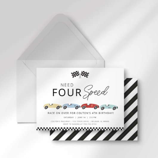 Invitation pour le 4e anniversaire Need Four Speed