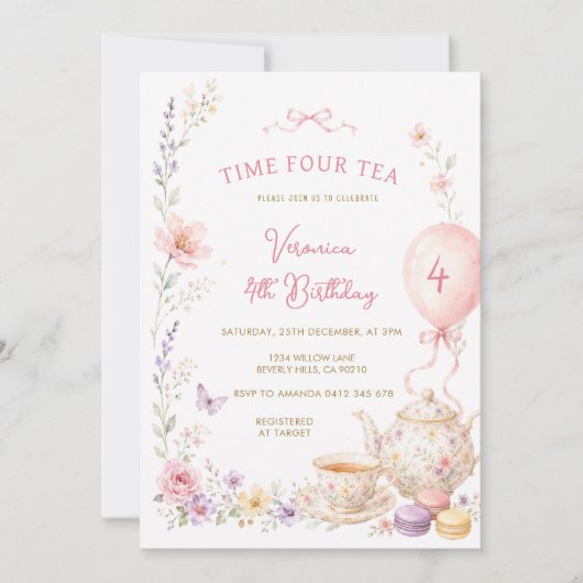 Invitation pour le 4ème anniversaire de Time Four (Devant)