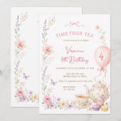 Invitation pour le 4ème anniversaire de Time Four (Devant / Derrière)