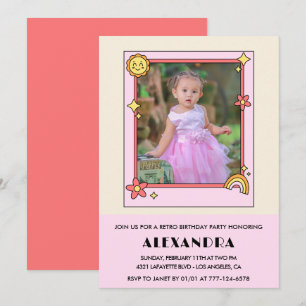 Invitation pour le 4ème anniversaire Rétro Groovy 