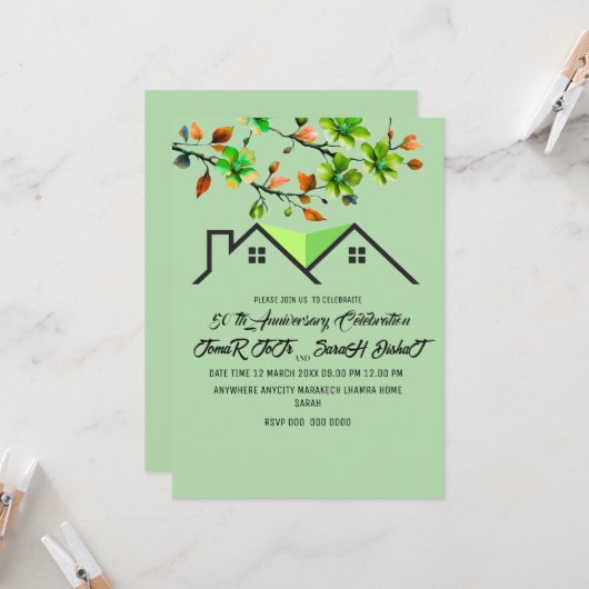 Invitation pour le 50e Anniversaire, Anni de Maria (Devant/Arrière en situation)