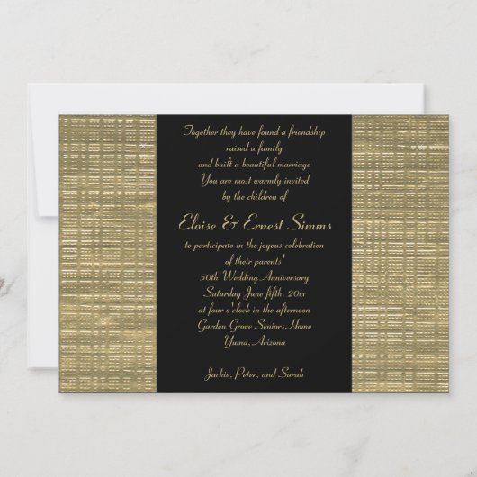 Invitation pour le 50e anniversaire avec insertion (Dos)