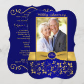 Invitation pour le 50e anniversaire avec ruban imp (Devant / Derrière)