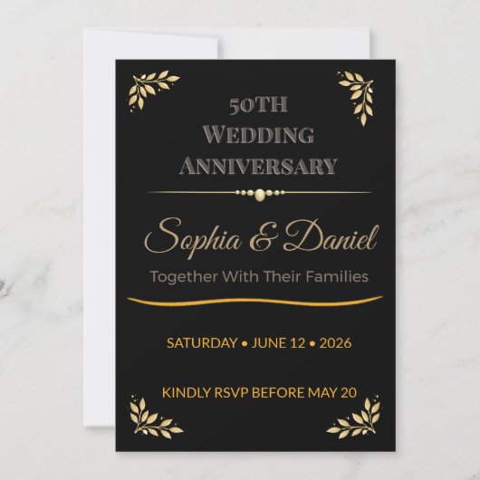 Invitation pour le 50e anniversaire | Célébration (Devant)