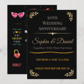Invitation pour le 50e anniversaire | Célébration (Devant / Derrière)