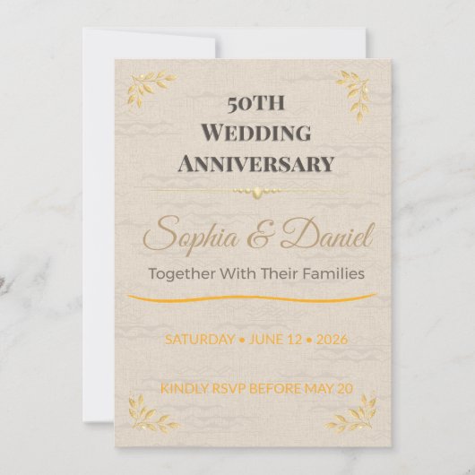 Invitation pour le 50e anniversaire | Célébration  (Devant)