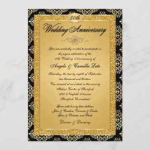 Invitation pour le 50e Anniversaire Damassé Noir,
