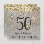 invitation pour le 50e anniversaire de faux sparkl (Devant / Derrière)