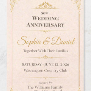 Invitation pour le 50e anniversaire de mariage en 