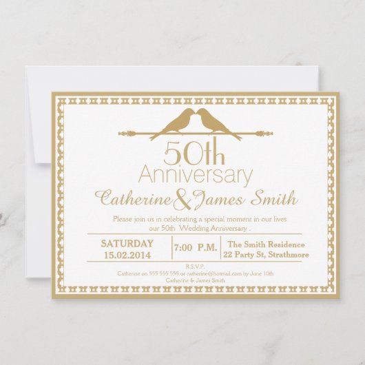 Invitation pour le 50e anniversaire de mariage Lov (Devant)