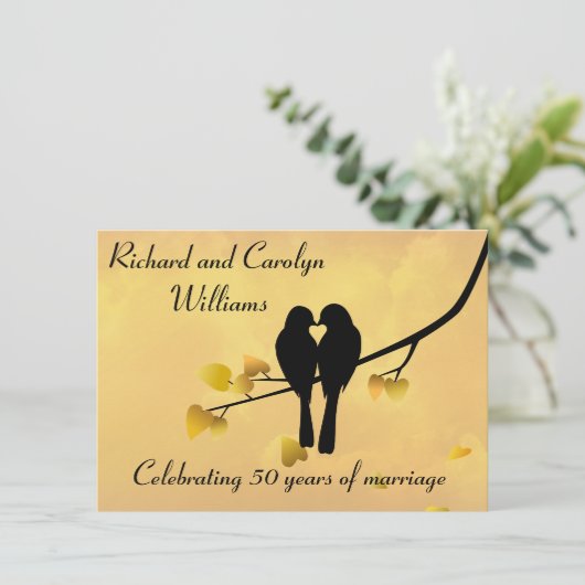 Invitation pour le 50e anniversaire de mariage Lov (Debout devant)