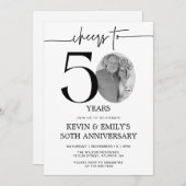 Invitation pour le 50e anniversaire de mariage Sim (Devant / Derrière)