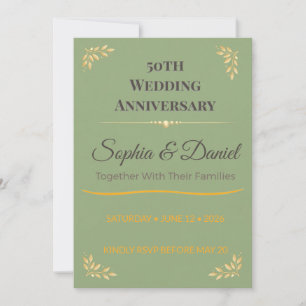 Invitation pour le 50e Anniversaire Romance Élég
