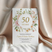 Invitation pour le 50e anniversaire Soft Flowers
