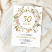 Invitation pour le 50e anniversaire Soft Flowers
