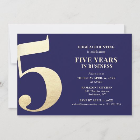 Invitation pour le 5e anniversaire (Devant)