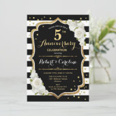 Invitation pour le 5e anniversaire - Noir Blanc Or (Debout devant)