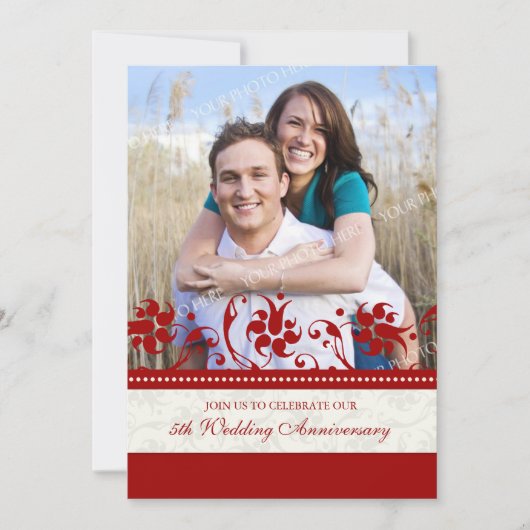 Invitation pour le 5ème anniversaire avec photo et (Devant)