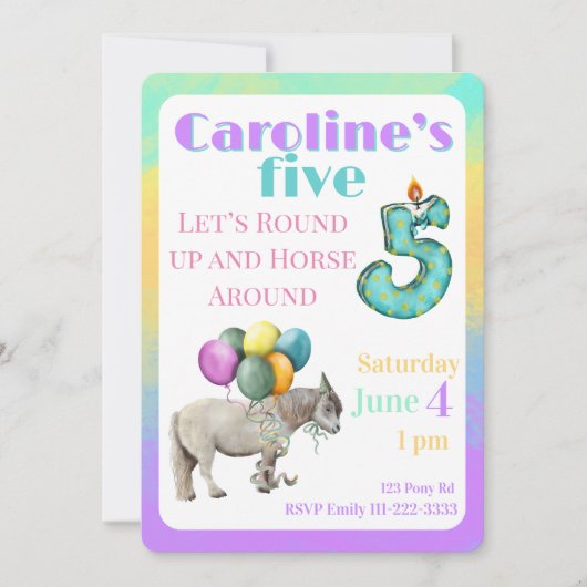 Invitation pour le 5ème anniversaire : Faisons une (Devant)