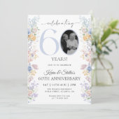 Invitation pour le 60e anniversaire avec motif flo (Debout devant)