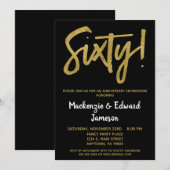 Invitation pour le 60e anniversaire de mariage Scr (Devant / Derrière)