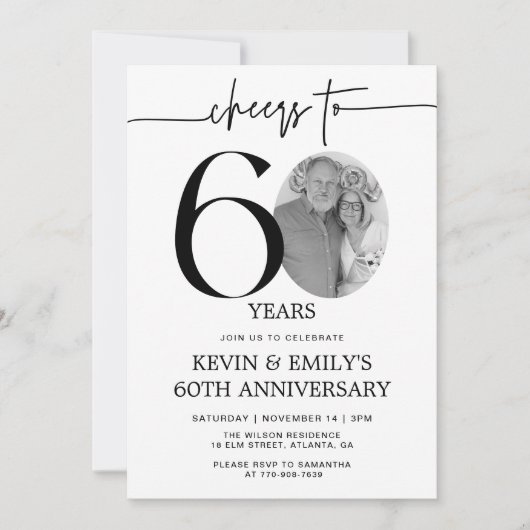 Invitation pour le 60e anniversaire de mariage Sim (Devant)