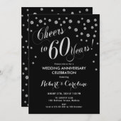 Invitation pour le 60e anniversaire en noir et arg (Devant / Derrière)