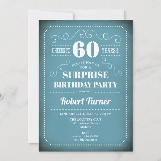 Invitation pour le 60e anniversaire Surprise - Ble (Devant)