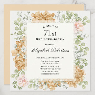 Invitation pour le 71e anniversaire dans des coule