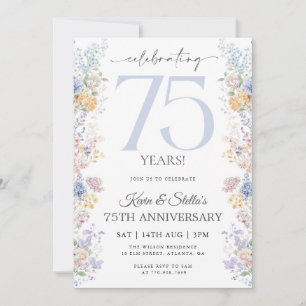 Invitation pour le 75e anniversaire avec photo flo