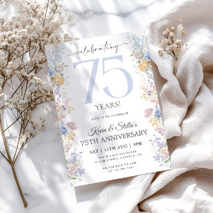 Invitation pour le 75e anniversaire avec photo flo