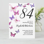 Invitation pour le 84e anniversaire avec papillon  (Debout devant)