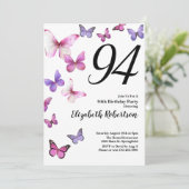 Invitation pour le 94e anniversaire avec papillon (Debout devant)
