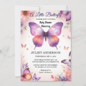 Invitation Pour le Baby shower à papillon doux et doux Boho (Devant)