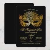 Invitation pour le bal masqué de promo Masque d'Or (Devant / Derrière)