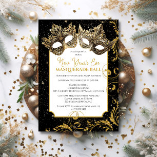 Invitation pour le Bal Masqué du Nouvel An en Or