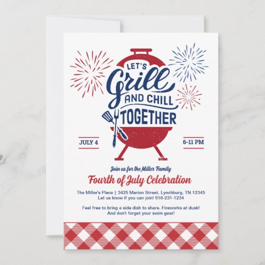 Invitation pour le barbecue du Memorial Day Grill (Devant)
