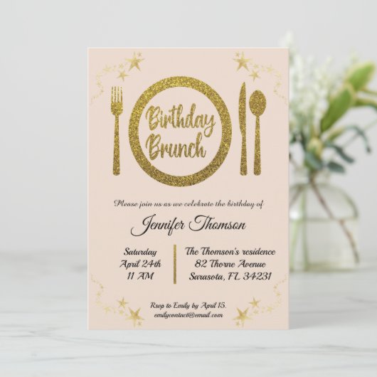 Invitation pour le brunch d'anniversaire (Debout devant)