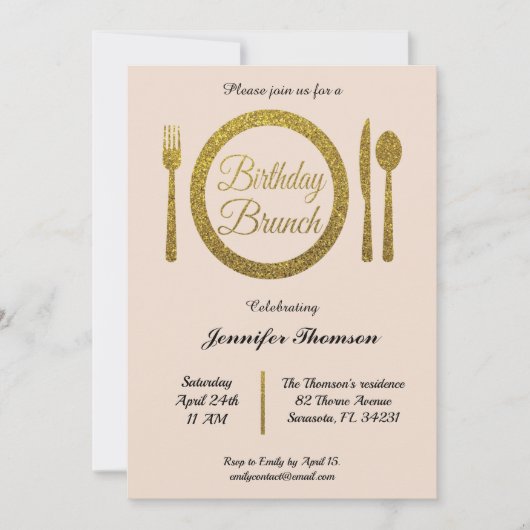 Invitation pour le brunch d'anniversaire (Devant)