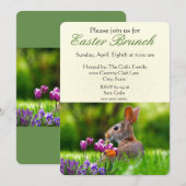 Invitation pour le brunch de Pâques avec le lapin (Devant / Derrière)