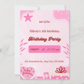 invitation pour le cinquième anniversaire des fill (Devant)