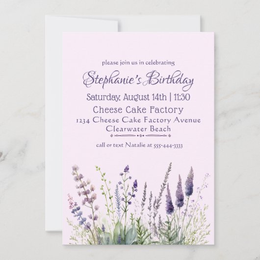 Invitation pour le déjeuner d'anniversaire des fem (Devant)